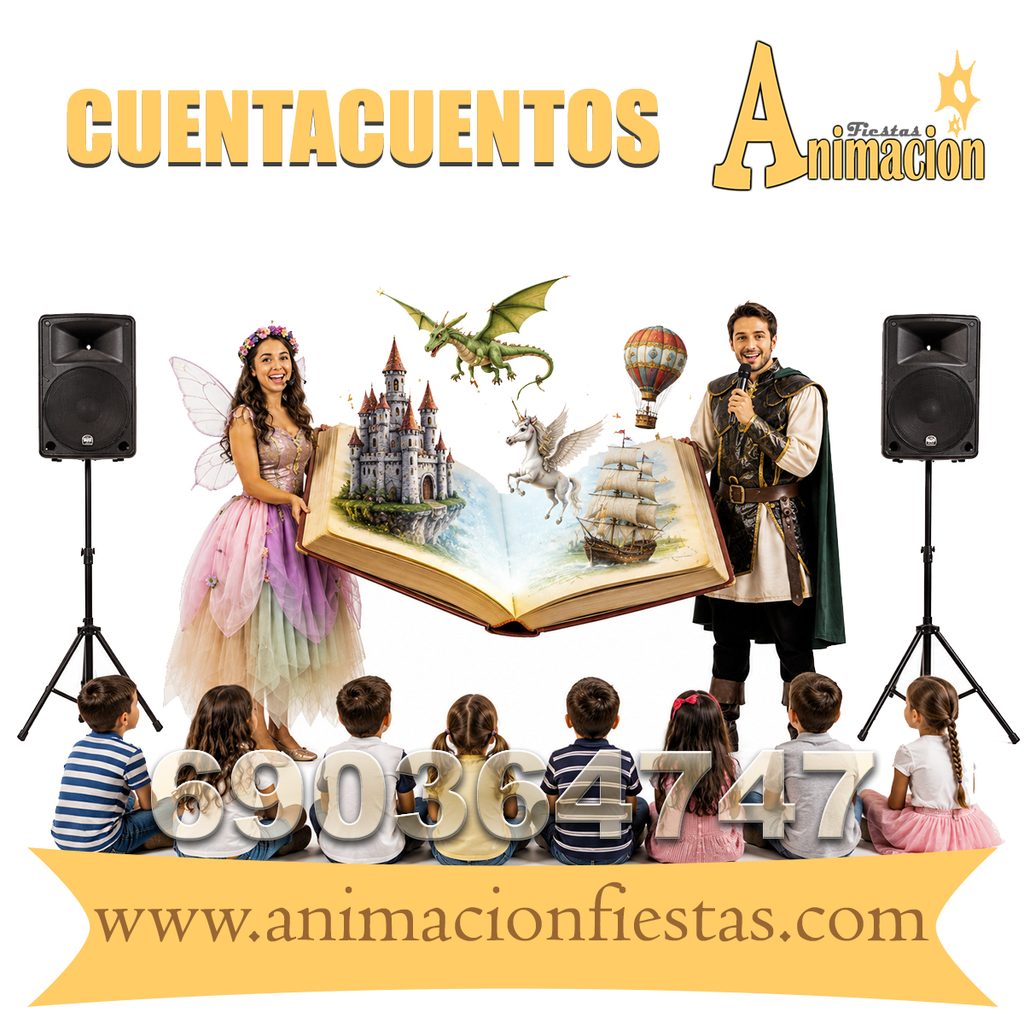 Cuentacuentos y narradores para animación de fiestas y eventos infantiles.