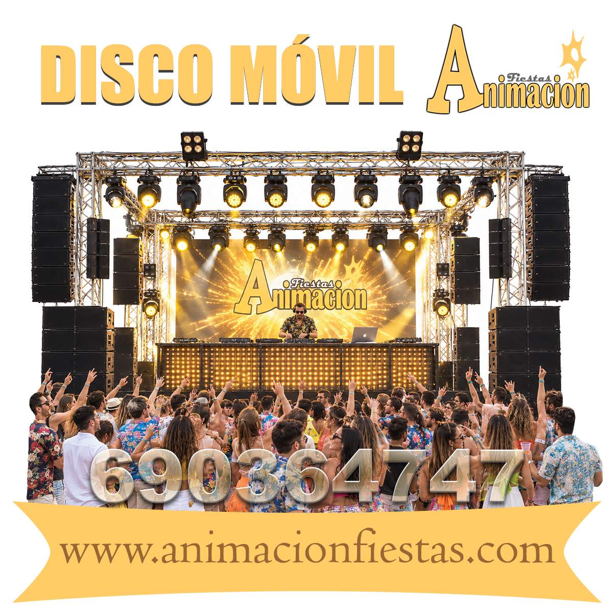 Disco móvil, discoteca movil y Djs. para animar con la mejor música, fiestas, eventos y celebraciones.