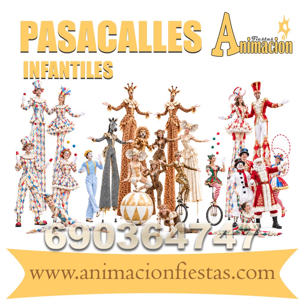 pasacalles infantiles temáticos para animación de fiestas, eventos, cabalgatas, carrozas y pasacalles