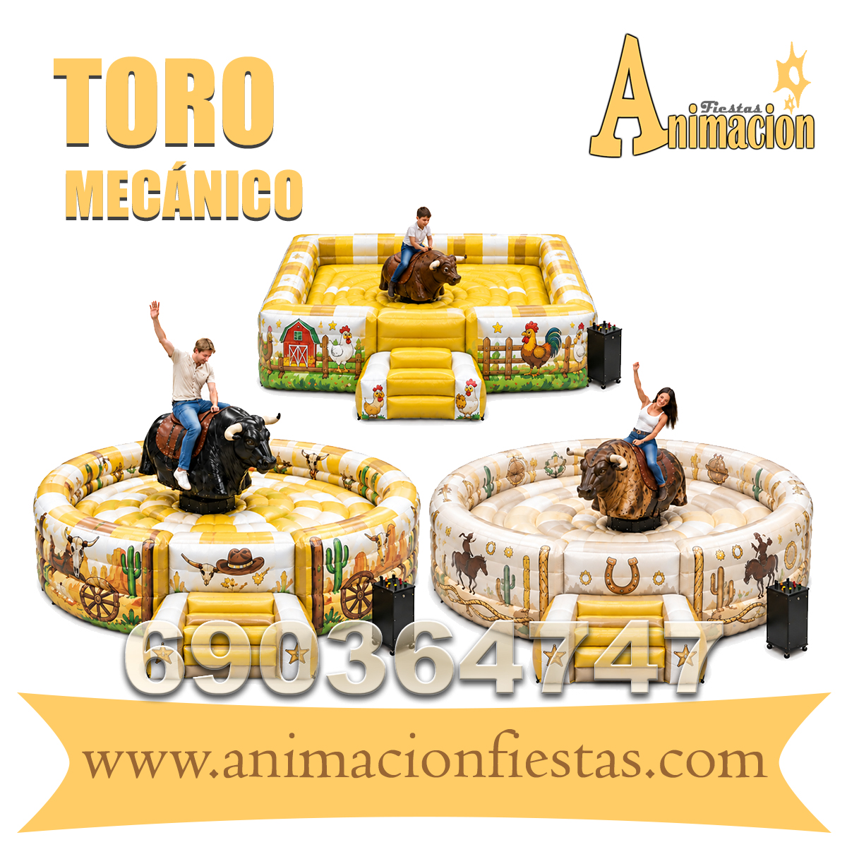 alquiler de toro mecánico para animación de fiestas y eventos